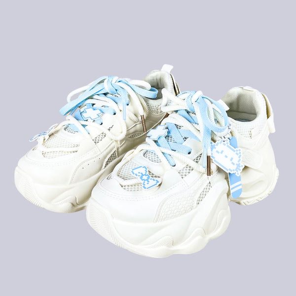 Blue Pixel Cat Cloud Chunky Sneakers - Unisex – Bobo's House