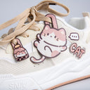 Boba Lovin Chubby Kitty White Sneakers - Women's Cat Bobo's House 