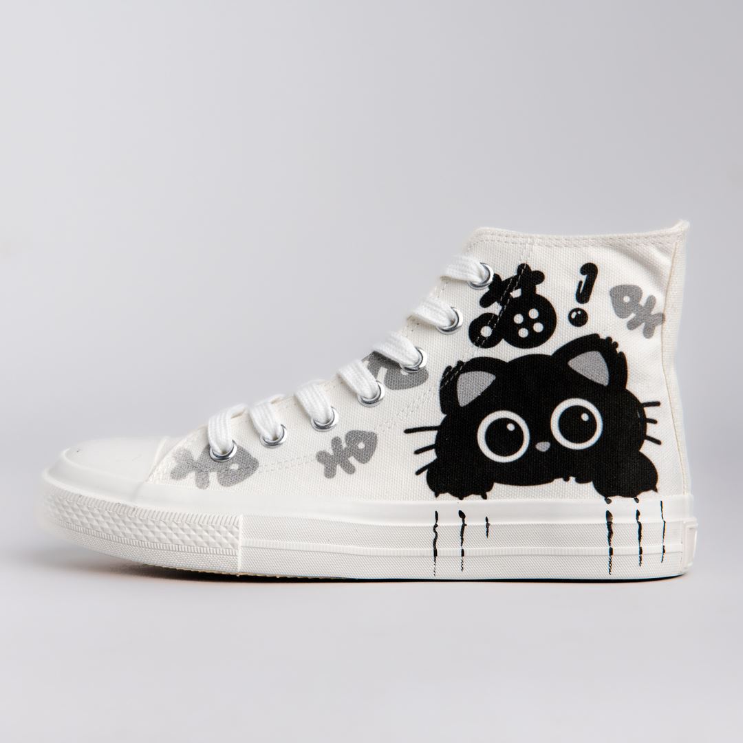 Boo the Black Kitty High Top Canvas Shoes - Women&#39;s Bobo&#39;s House M 3 | W 5 | EU 35 