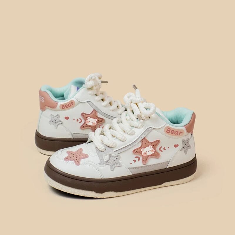 Bright Baby Bear Mid Top Casual Sneakers - Women&#39;s Bobo&#39;s House 