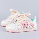 Bright Pink Bear Everday White Sneakers - Women's Bobo's House 