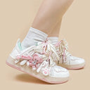 Bright Pink Bear Everday White Sneakers - Women's Bobo's House 