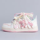 Bright Pink Bear Everday White Sneakers - Women's Bobo's House US 5.5 | EU 36 