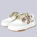 Brown Sugar Latte Bear White Sneakers - Women's Otter Bobo's House 