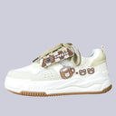 Brown Sugar Latte Bear White Sneakers - Women's Otter Bobo's House 
