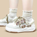 Brown Sugar Latte Bear White Sneakers - Women's Otter Bobo's House 