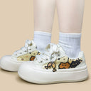 Cat Cafe Embroidered Chunky Sneakers - Women's Cat Bobo's House 