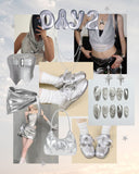 Celestial Metallic Silver Star Charm Sneakers - Women's Bobo's House 