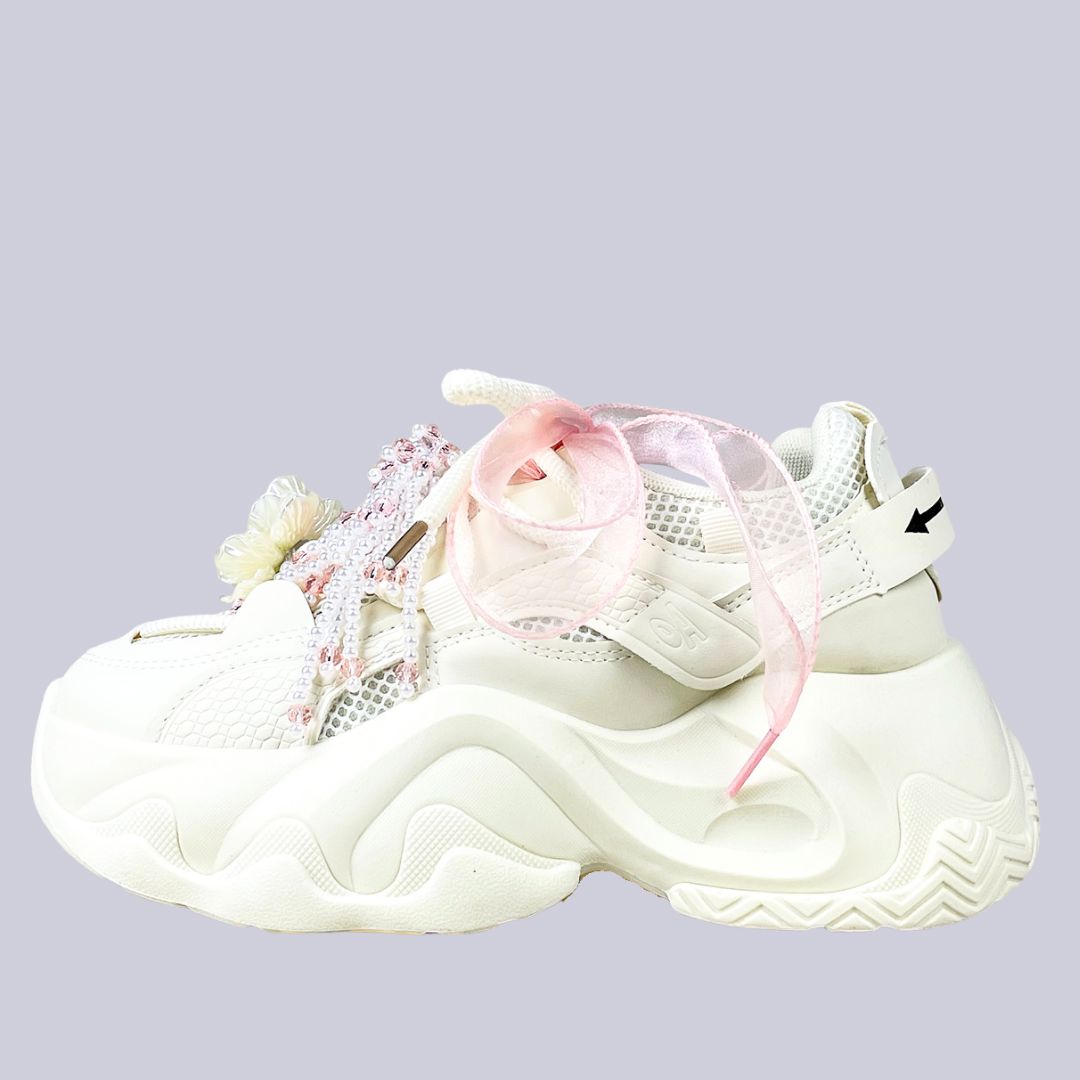 Cherry Blossom Pearl Kawaii Chunky Sneakers – Unisex