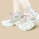 Cherry Blossom Pearl Kawaii Chunky Sneakers – Unisex Floral Bobo's House 