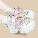 Cherry Blossom Pearl Kawaii Chunky Sneakers – Unisex Floral Bobo's House 