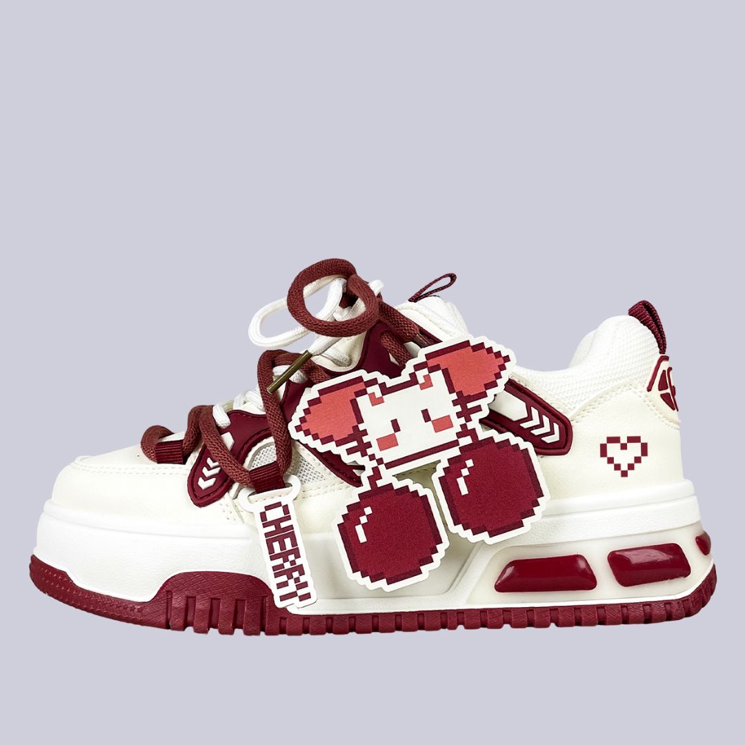 Cherry Byte Chunky Casual Red Sneakers – Unisex