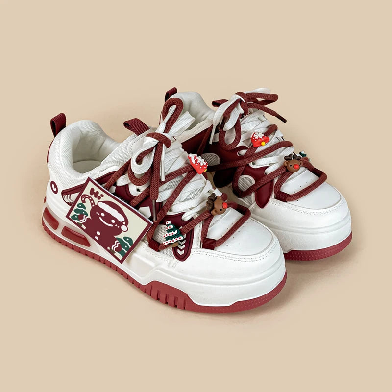 Christmas Edition Gingerbread Man Chunky Casual Sneakers - Women&#39;s Bobo&#39;s House 