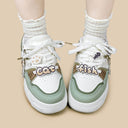 Chubby Neko Matcha Cat & Fish Charm Sneakers - Women's Cat Bobo's House 