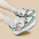 Chubby Neko Matcha Cat & Fish Charm Sneakers - Women's Cat Bobo's House 