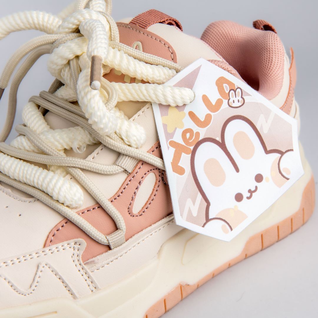 Chunky Friendly Pink Bunny Sneakers - Women&#39;s Bobo&#39;s House 