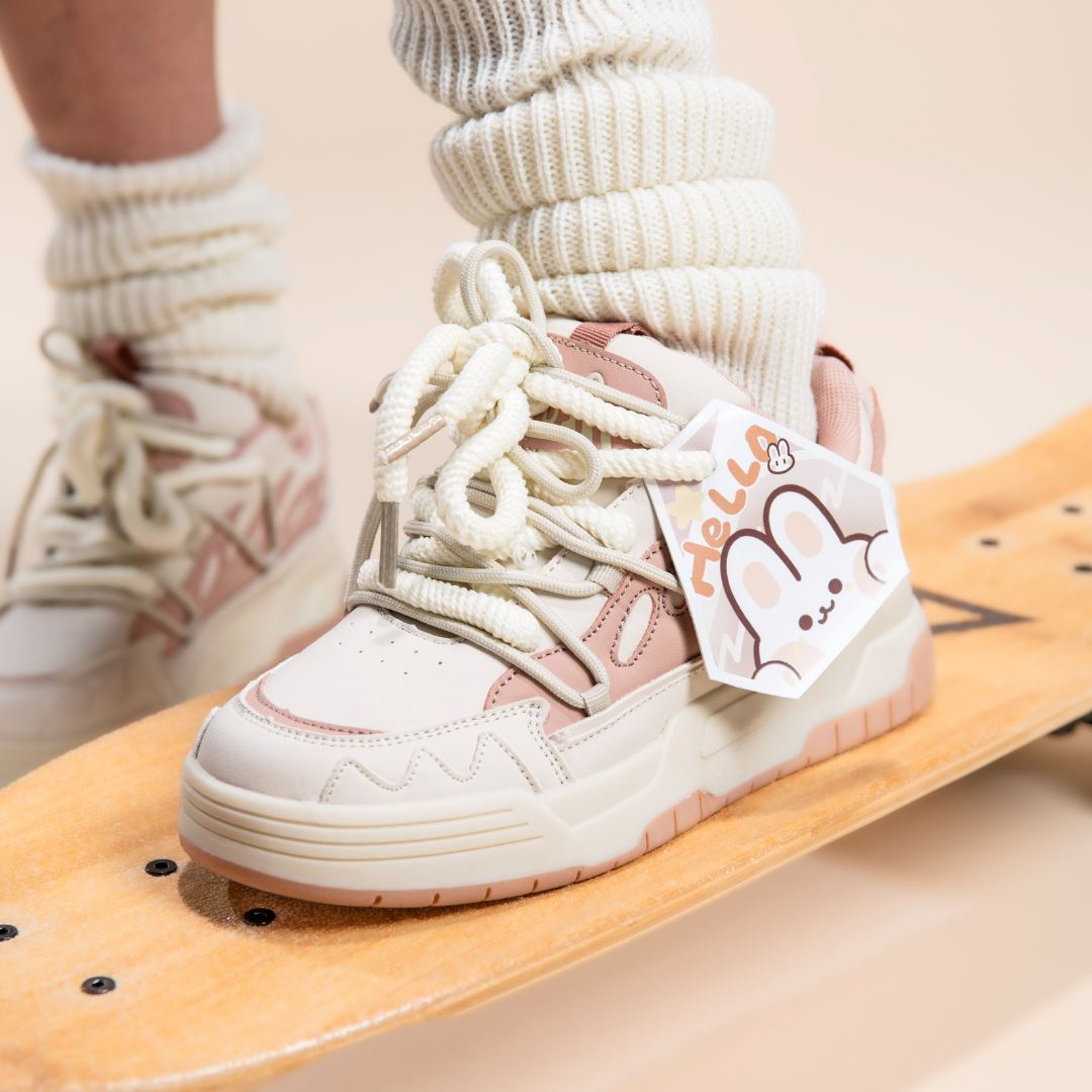 Chunky Friendly Pink Bunny Sneakers - Women&#39;s Bobo&#39;s House 