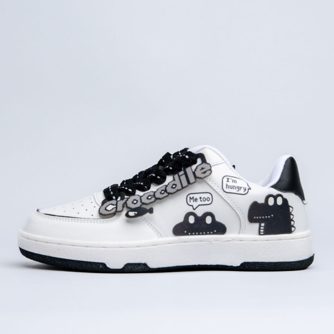 Chunky Hungry Crocodile Casual White Sneakers - Unisex Crocodile Bobo's House M 3 | W 5 | EU 35 