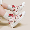 *CLEARANCE* Kawaii Strawberry Bunny High Top Canvas Shoes - Women's Bobo's House 
