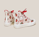 *CLEARANCE* Kawaii Strawberry Bunny High Top Canvas Shoes - Women's Bobo's House 