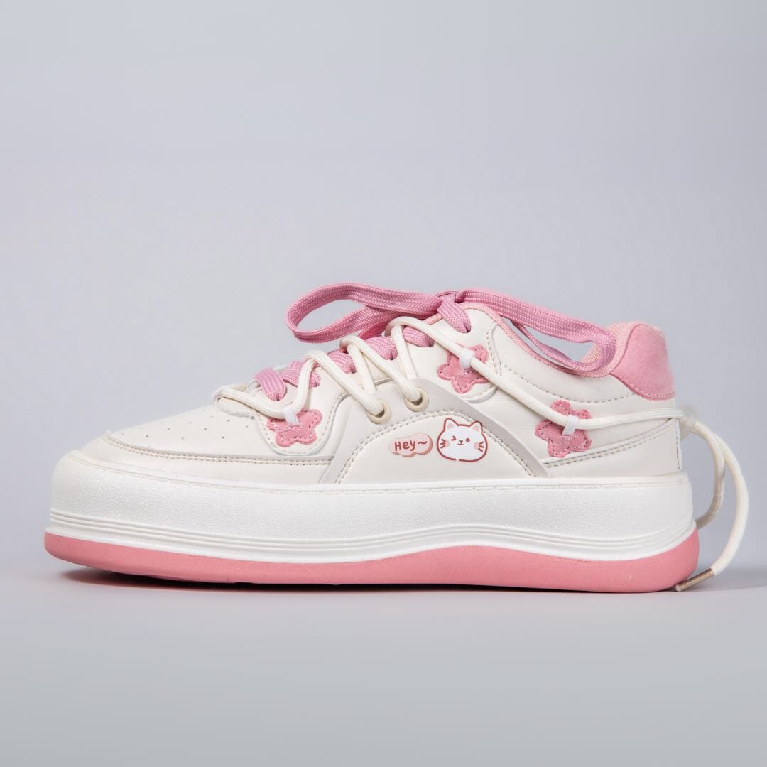 *CLEARANCE* Sakura Pink Back Lace Chunky Shoes - Women's 0 Bobo's House US 5.5 