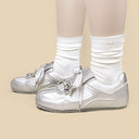 Coquette Blush Pink Satin Bow Charm Sneakers - Women's Bobo's House 