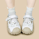 Cottagecore Daisy Mary Jane Chunky Sneakers - Women's Floral Bobo's House 