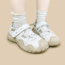 Cottagecore Daisy Mary Jane Chunky Sneakers - Women's Floral Bobo's House 