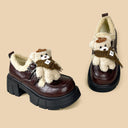 Cozy Bear Beret Sherpa Platform Loafers - Women's Bear Bobo's House 