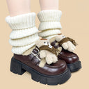 Cozy Bear Beret Sherpa Platform Loafers - Women's Bear Bobo's House 