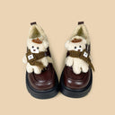 Cozy Bear Beret Sherpa Platform Loafers - Women's Bear Bobo's House 