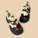 Cozy Bear Beret Sherpa Platform Loafers - Women's Bear Bobo's House 