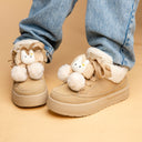 Cozy Bunny Ultra Chunky Beige Mid Top Shoes - Women's Bunny Bobo's House 