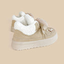 Cozy Fluffy Bear Ultra Chunky Beige Mid Top Shoes - Women's Bear Bobo's House 