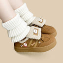 Cozy Fluffy Polar Bear Chunky Brown Mid Top Shoes - Women's Bear Bobo's House 