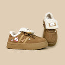 Cozy Fluffy Polar Bear Chunky Brown Mid Top Shoes - Women's Bear Bobo's House 