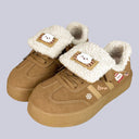Cozy Fluffy Polar Bear Chunky Brown Mid Top Shoes - Women's Bear Bobo's House US 5 | EU 35 