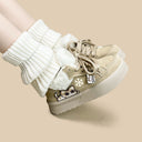 Cozy Kitty Ultra Chunky Beige Mid Top Shoes - Women's Cat Bobo's House 