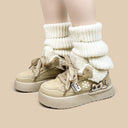 Cozy Kitty Ultra Chunky Beige Mid Top Shoes - Women's Cat Bobo's House 