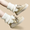 Cozy Kitty Ultra Chunky Beige Mid Top Shoes - Women's Cat Bobo's House 
