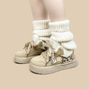 Cozy Kitty Ultra Chunky Beige Mid Top Shoes - Women's Cat Bobo's House 