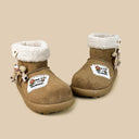 Cozy Patchwork Chunky Beige Mid Top Shoes - Women's Reindeer Bobo's House 