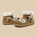 Cozy Patchwork Chunky Beige Mid Top Shoes - Women's Reindeer Bobo's House 