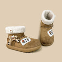 Cozy Patchwork Chunky Beige Mid Top Shoes - Women's Reindeer Bobo's House 