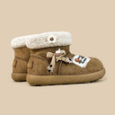 Cozy Patchwork Chunky Beige Mid Top Shoes - Women's Reindeer Bobo's House 