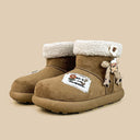 Cozy Patchwork Chunky Beige Mid Top Shoes - Women's Reindeer Bobo's House 