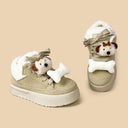 Cozy Pup Bone Sherpa Beige Mid Top Shoes - Women's Puppy Bobo's House 