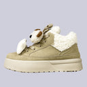 Cozy Pup Bone Sherpa Beige Mid Top Shoes - Women's Puppy Bobo's House 