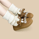 Cozy Reindeer Ultra Chunky Brown Mid Top Shoes - Women's Reindeer Bobo's House 