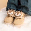 Cozy Sleepy Reindeer Chunky Beige Foldover Shoes - Women's Reindeer Bobo's House 